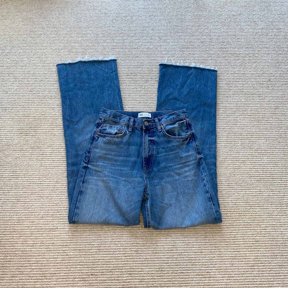 Zara TRF High Rise Wide Leg Jeans